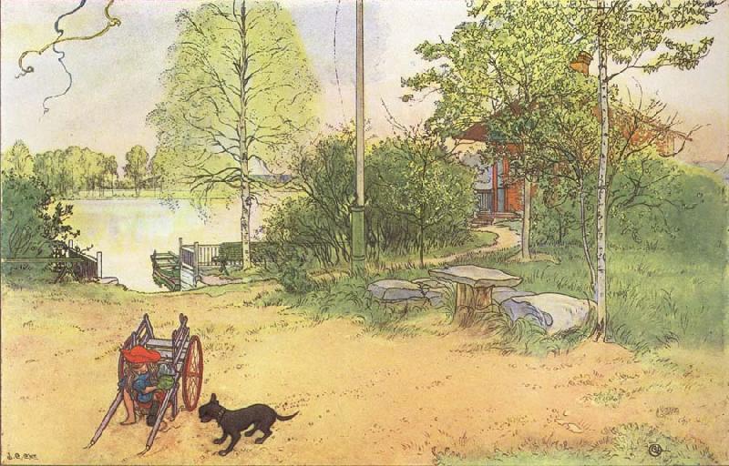 Carl Larsson Our Coourt-Yard Sweden oil painting art